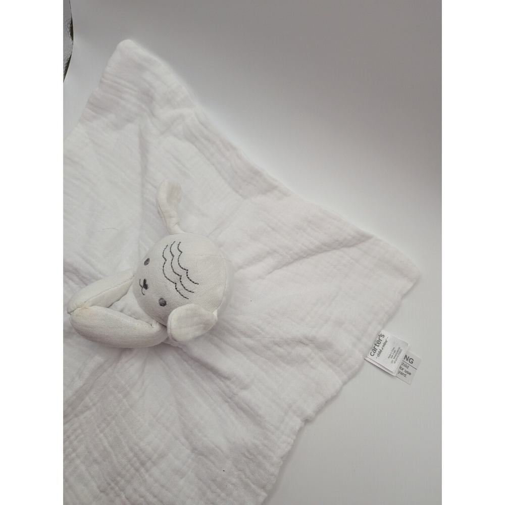 Carters Child Of Mine Lamb Lovey Plush White Security Blanket Cotton - Picture 4 of 8